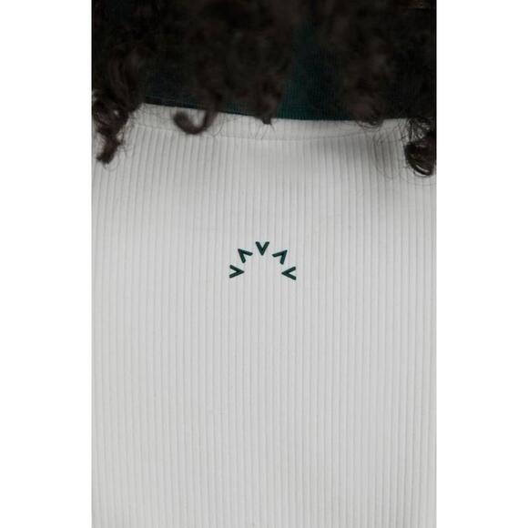 New Varley Paloma Short Sleeve Court Mini Dress In White/Forest Size M - Picture 5 of 13